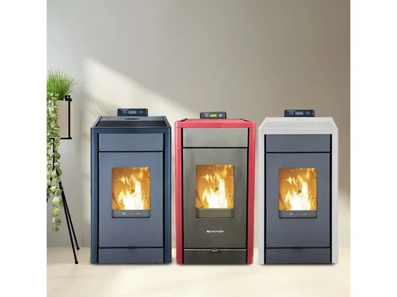 SCHENGER HP07 salamandra a pellets preta 8 kW A++ totalmente automática Wi-Fi + ECO + TIMER