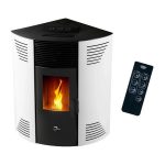 Sannover Iseos salamandra a pellets de canto 12,2 kW branca