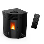 Sannover Iseos salamandra a pellets de canto 12,2 kW preta