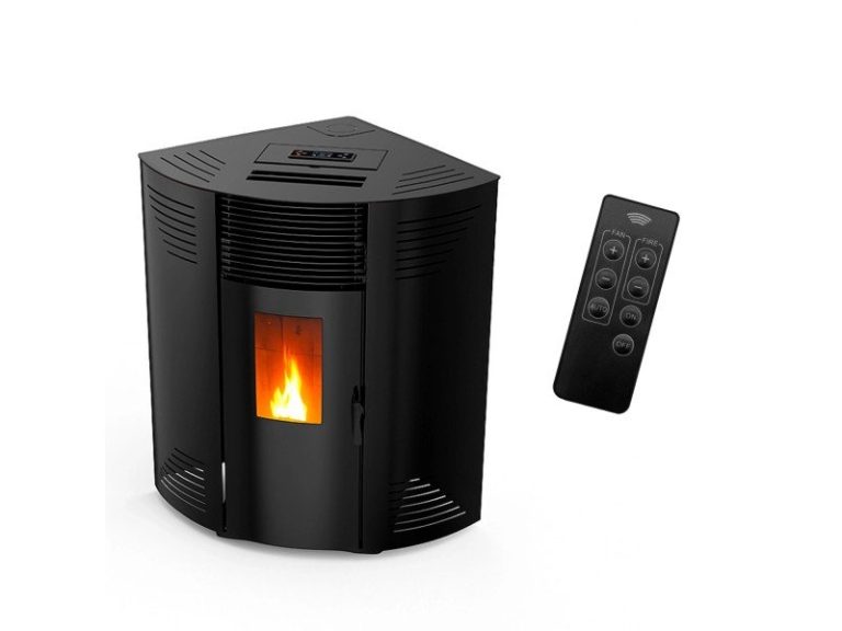 Sannover Iseos salamandra a pellets de canto 12,2 kW preta