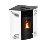 Sannover Iseos salamandra a pellets de canto 12,2 kW branca