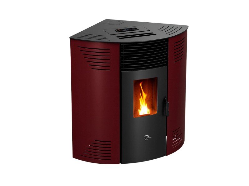 Sannover Iseos salamandra a pellets de canto 12,2 kW Bordeaux