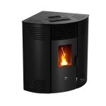 Sannover Iseos salamandra a pellets de canto 12,2 kW preta