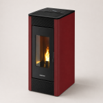 Firefix Ketty salamandra a pellets em aço preto-Bordeaux 6,3 kW