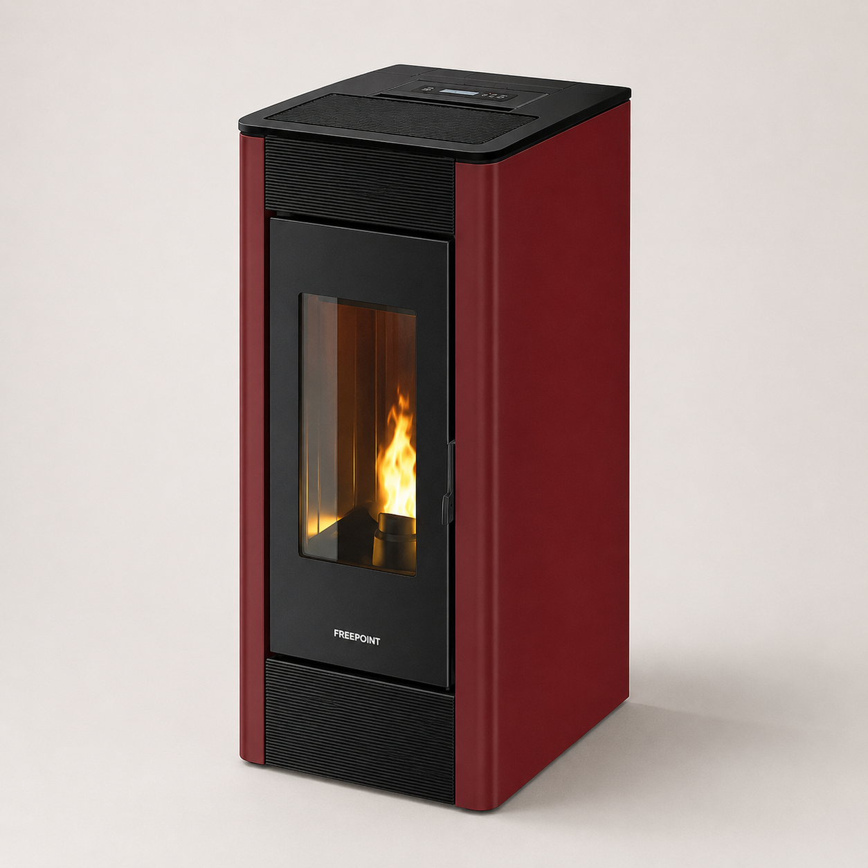 Firefix Ketty salamandra a pellets em aço preto-Bordeaux 6,3 kW