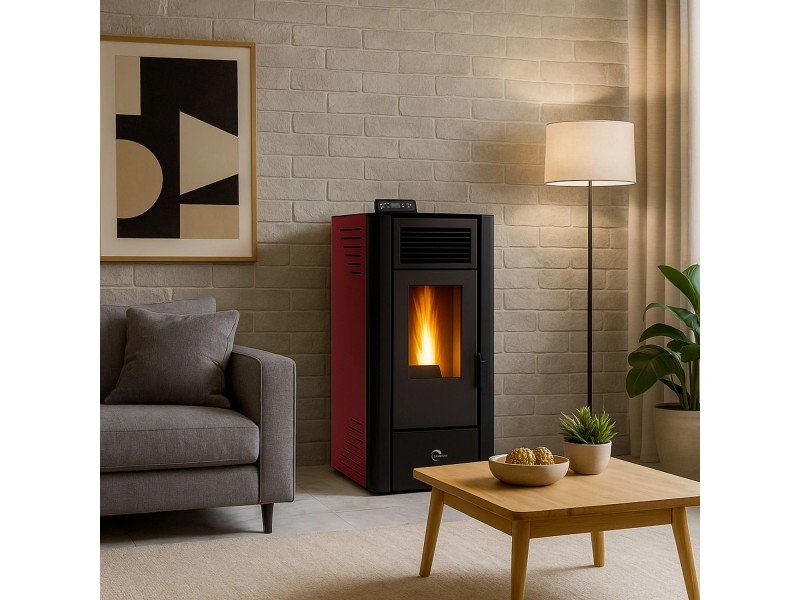 Sannover Anita salamandra a pellets 10 kW Bordeaux