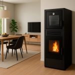 Sannover Ardoria salamandra a pellets com forno 13 kW