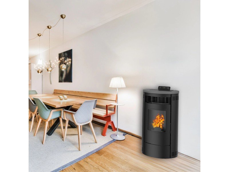 Sannover Salamandra a pellets de ar Flavia 9,5 kW preta