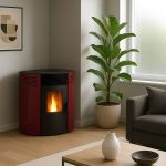 Sannover Iseos salamandra a pellets de canto 12,2 kW Bordeaux