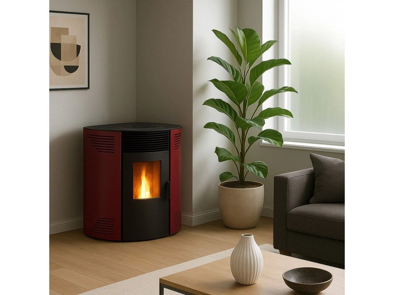 Sannover Iseos salamandra a pellets de canto 12,2 kW Bordeaux