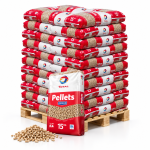 TotalEnergies Premium pellets de madeira – 66 sacos de 15 kg – palete 990 kg – DINplus