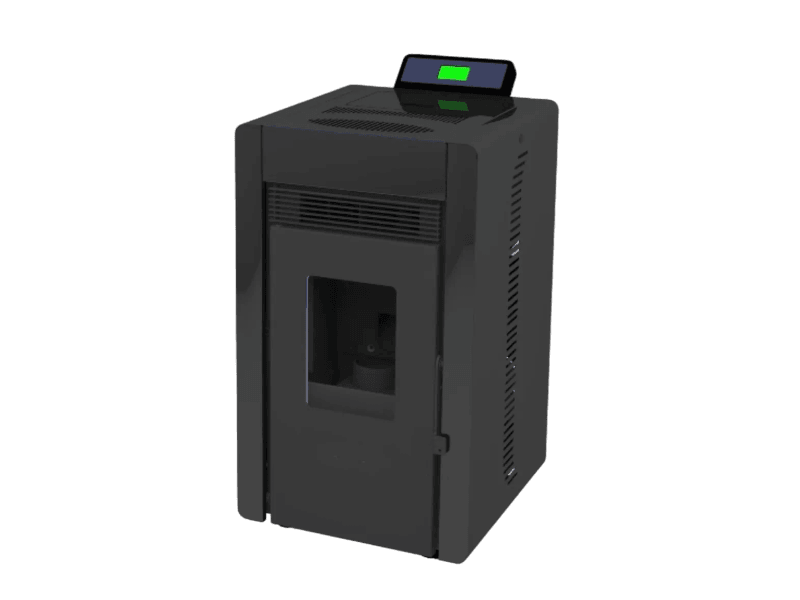 SCHENGER HLP3402 salamandra a pellets preta 5,5 kW A++ totalmente automática Wi-Fi + modo ECO