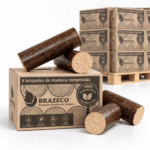 Briquetes Premium de madeira – palete com 80 caixas – 100 % madeira de folhosas de carvalho e faia