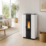 Freepoint Roxy Stand salamandra a pellets em aço branca 7 kW