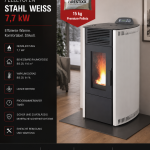 Rowi salamandra a pellets em aço branca 7,7 kW