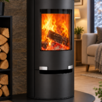 Aduro 1.1 salamandra a lenha em aço preta 6 kW com controlo automático