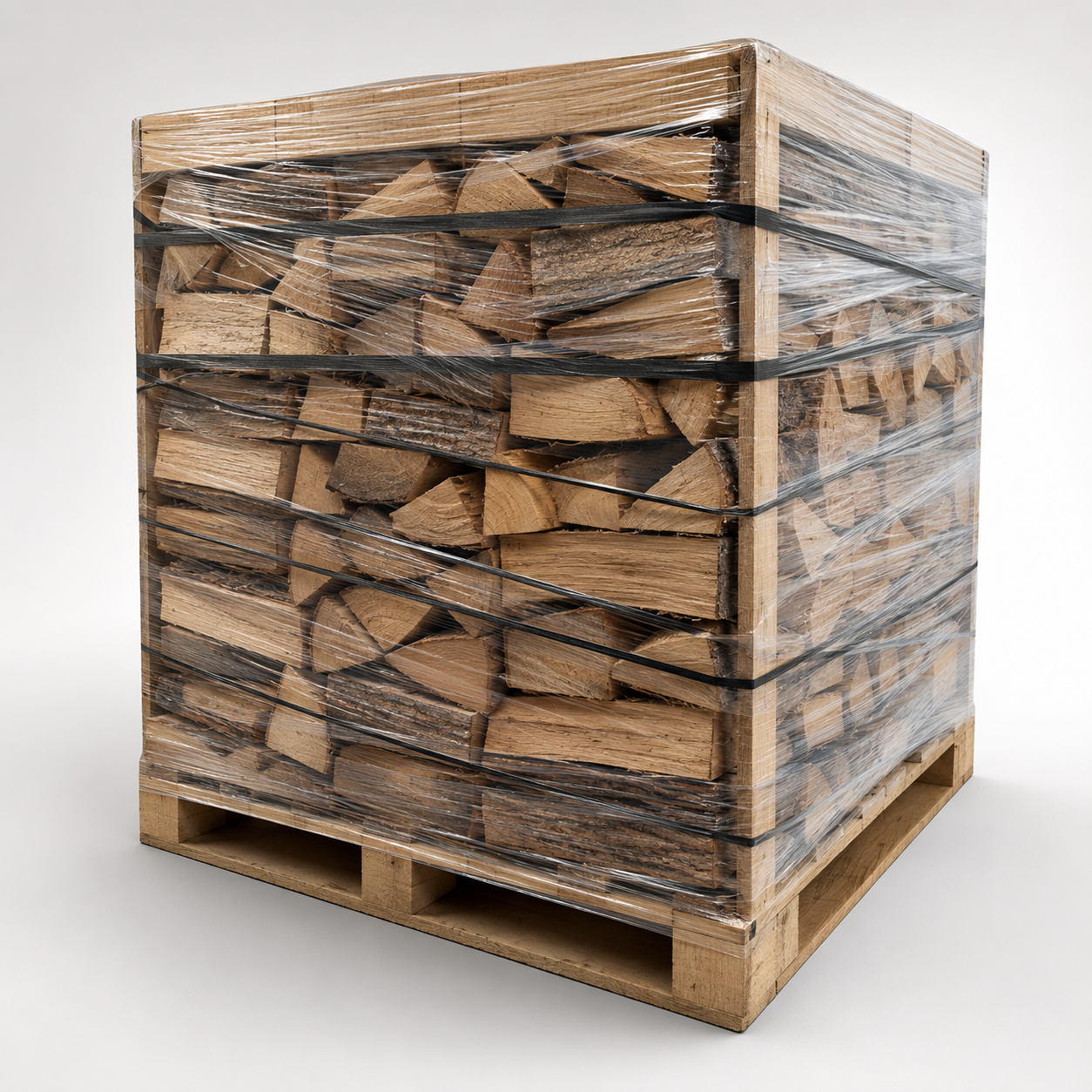 Lenha seca empilhada 25 cm – 160 × 125 × 125 cm