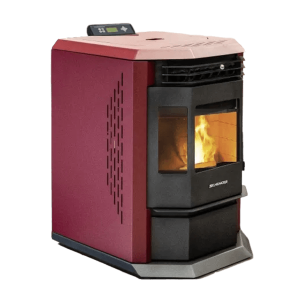 SCHENGER HLP3602 salamandra a pellets vermelha 9,3 kW A++ totalmente automática Wi-Fi + ECO + TIMER