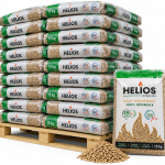 HELIOS pellets de madeira – 65 sacos de 15 kg – palete 975 kg – 100 % madeira de coníferas – ENplus A1 & DINplus