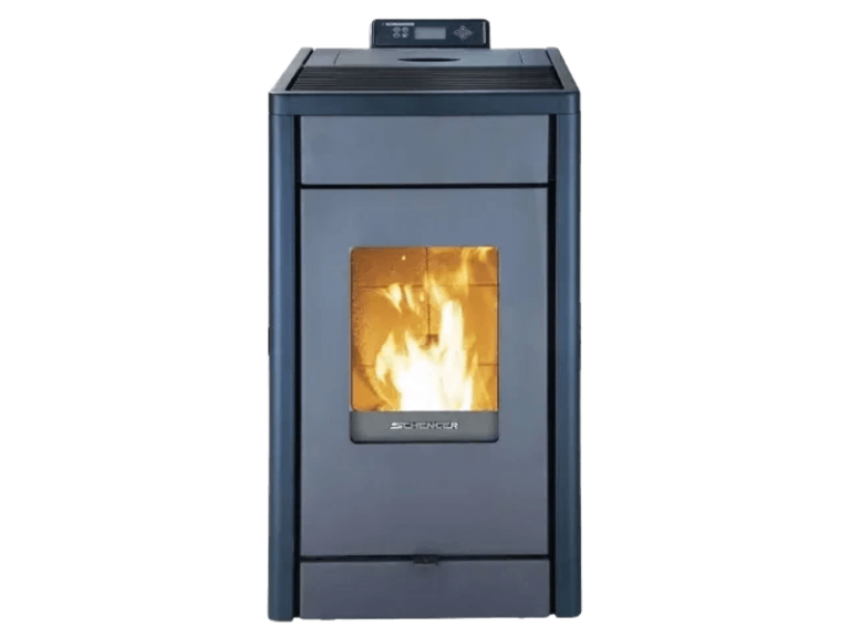 SCHENGER HP07 salamandra a pellets preta 8 kW A++ totalmente automática Wi-Fi + ECO + TIMER