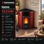 Sannover Iseos salamandra a pellets de canto 12,2 kW Bordeaux
