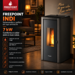 Freepoint Salamandra a pellets Indi em aço antracite 7 kW