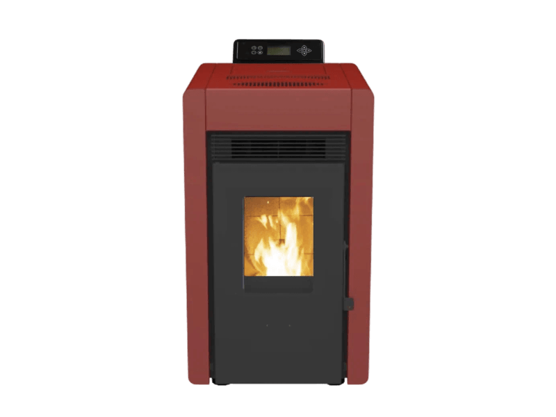 SCHENGER HLP3402 salamandra a pellets vermelha 5,5 kW A++ totalmente automática Wi-Fi + modo ECO