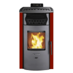 SCHENGER HP51 salamandra a pellets vermelha 8,8 kW A+ totalmente automática Wi-Fi + ECO + TIMER