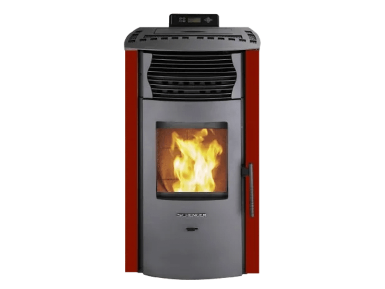 SCHENGER HP51 salamandra a pellets vermelha 8,8 kW A+ totalmente automática Wi-Fi + ECO + TIMER