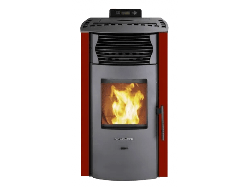 SCHENGER HP51 salamandra a pellets vermelha 8,8 kW A+ totalmente automática Wi-Fi + ECO + TIMER