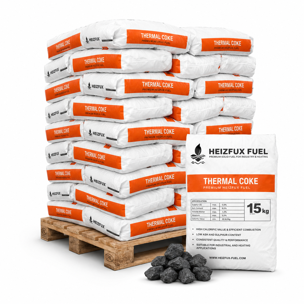 Heizfuxx BBQ briquetes de madeira de faia – 36 embalagens de 18 kg – palete 648 kg