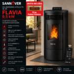 Sannover Salamandra a pellets de ar Flavia 9,5 kW preta