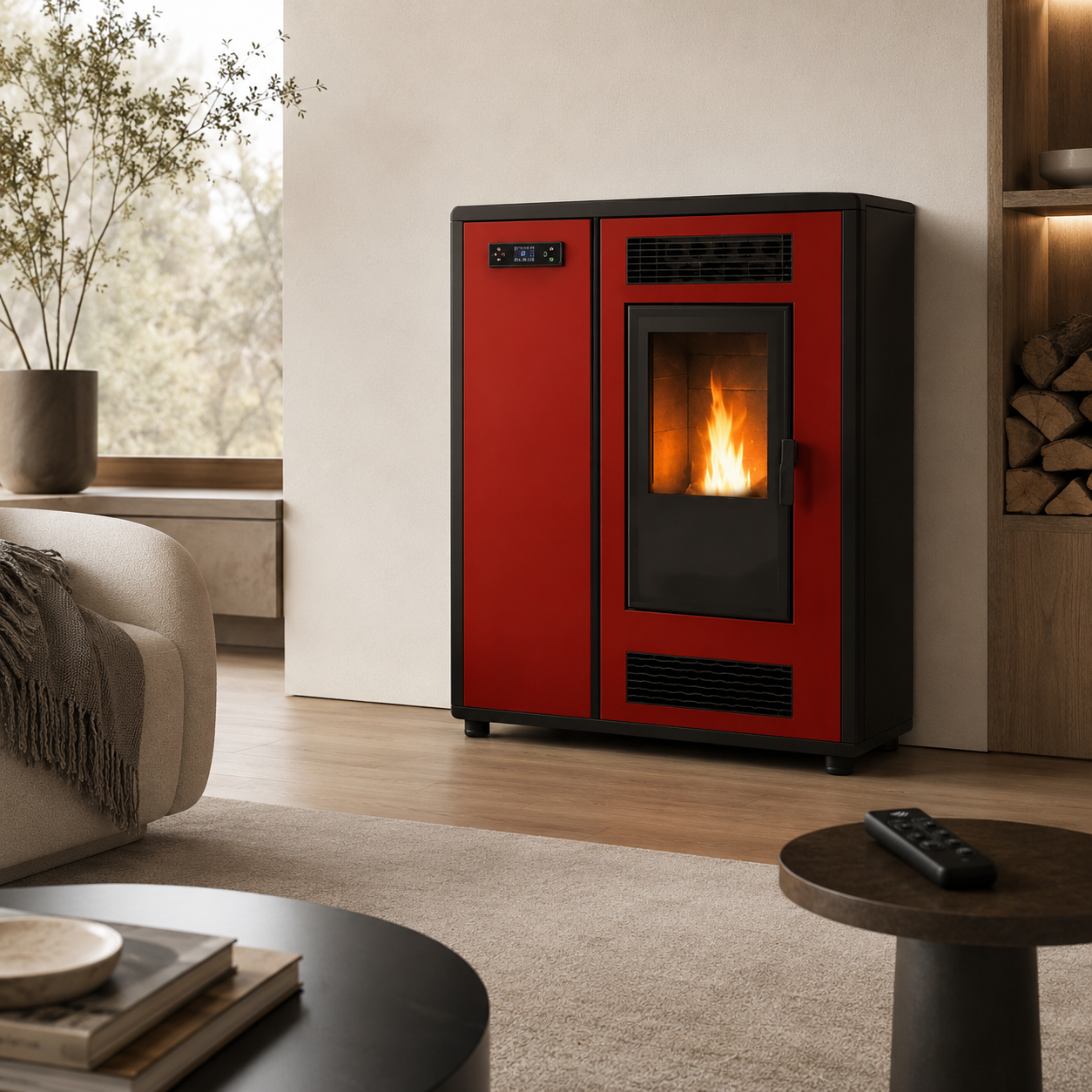 Sannover Slim Astral salamandra a pellets de ar 12,2 kW Bordeaux