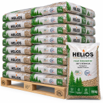 HELIOS pellets de madeira – 65 sacos de 15 kg – palete 975 kg – 100 % madeira de coníferas – ENplus A1 & DINplus