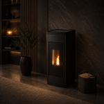 Freepoint STEE salamandra a pellets em aço bronze 8,5 kW