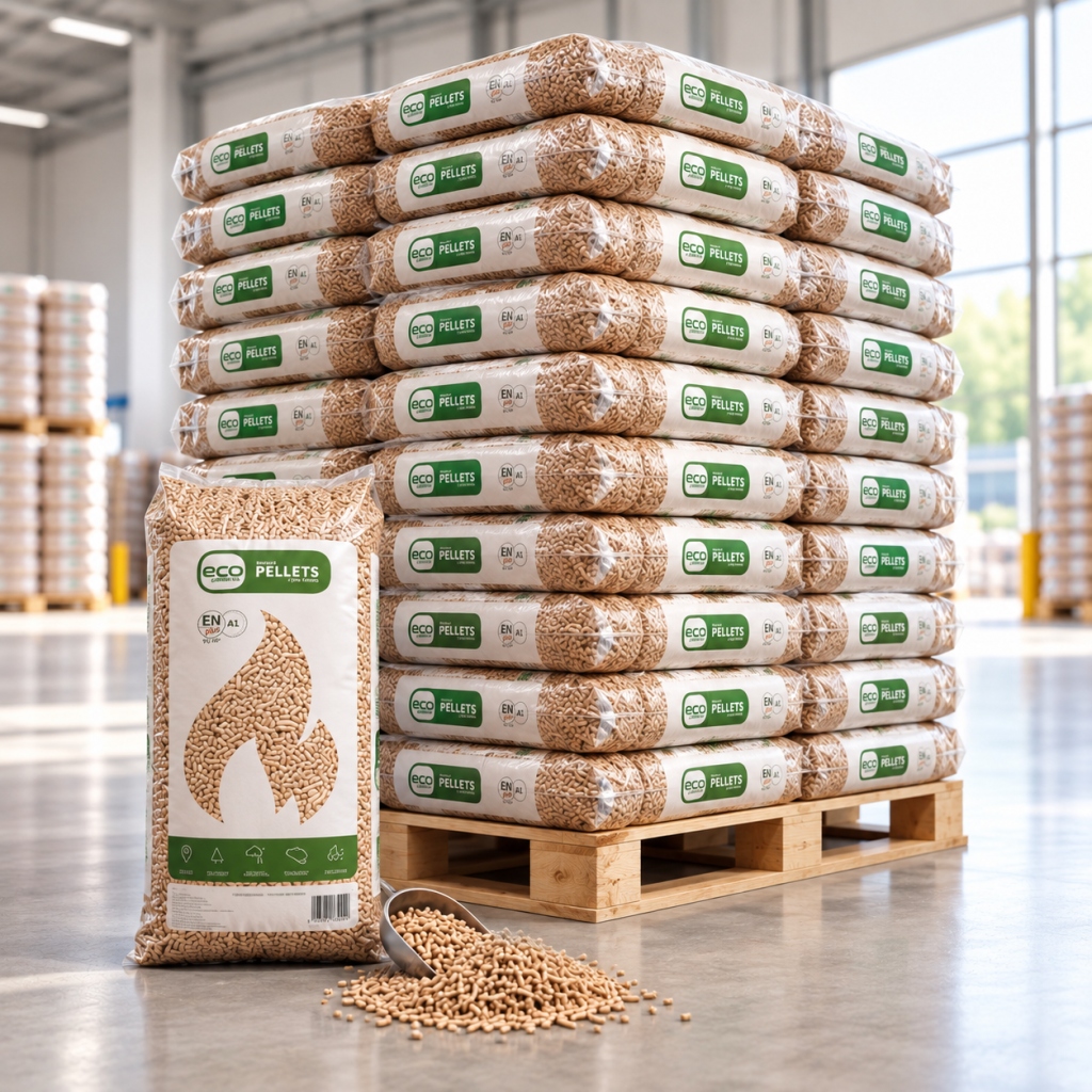 Moulin Bois Energie pellets de madeira – 65 sacos de 15 kg – palete 975 kg – ENplus A1 & PEFC