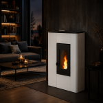 Freepoint Roxy salamandra a pellets em aço branca 7 kW