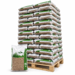Pyrénées pellets de madeira – 65 sacos de 15 kg – palete 975 kg – 100 % madeira de coníferas – DINplus