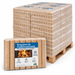Briquetes de madeira prensada – 112 sacos (1.120 kg) – para salamandras e recuperadores