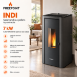 Freepoint Salamandra a pellets Indi em aço antracite 7 kW