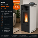 Rowi salamandra a pellets em aço branca 7,7 kW