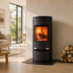 Aduro 9.1 salamandra a lenha em aço preta 8 kW com controlo automático