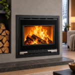 Aduro 5.1 salamandra a lenha em aço preta 7 kW com controlo automático