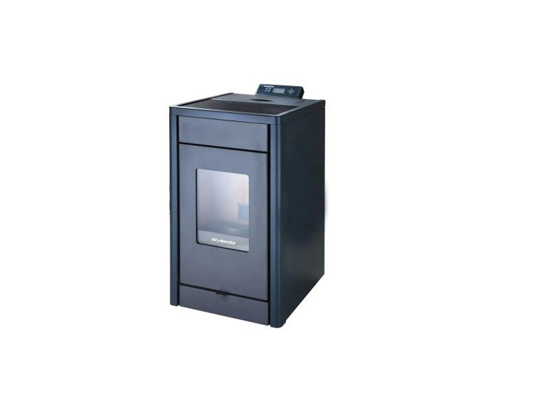 SCHENGER HP07 salamandra a pellets preta 8 kW A++ totalmente automática Wi-Fi + ECO + TIMER