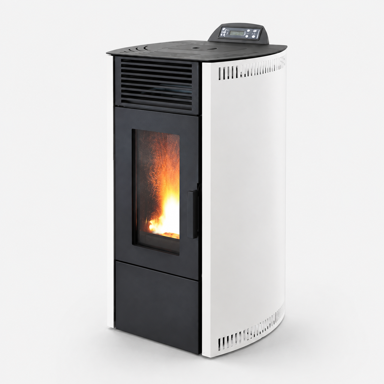 Rowi salamandra a pellets em aço branca 8,7 kW