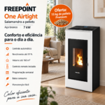 Freepoint One Airtight salamandra a pellets em aço branca 7 kW