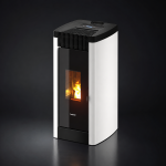Freepoint STEE salamandra a pellets em aço branca 8,5 kW com controlo automático