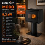 Freepoint Modo salamandra a pellets em aço preta 9,3 kW