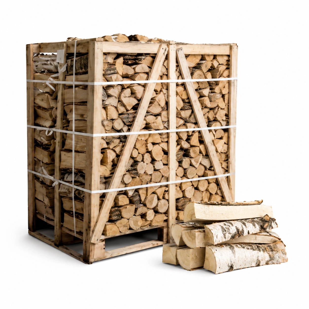 Heizfuxx lenha de bétula – 1 metro cúbico aparente / aprox. 500 kg