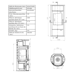 Thermia München V3 salamandra a lenha cinzento-ferro fundido com pedra-sabão 7 kW automática